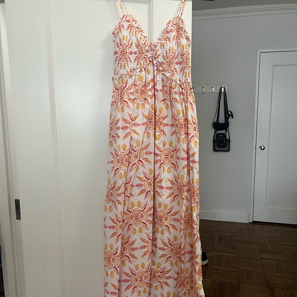 Hill House Orange Spaghetti Strap Sundress Maxi